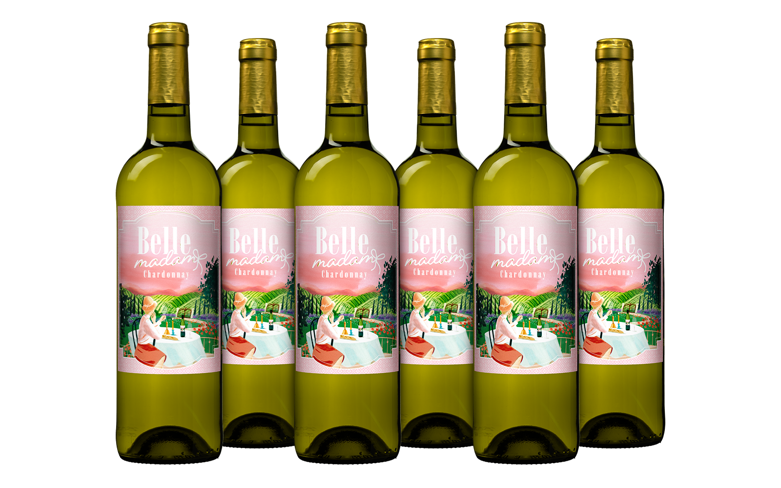 Belle Madam Chardonnay Pakket 1 k201215 belle madam wit 6fl 1