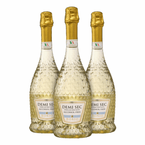 3 flessen Bosio Demi Sec Sparkling Zero White Alcoholvrij