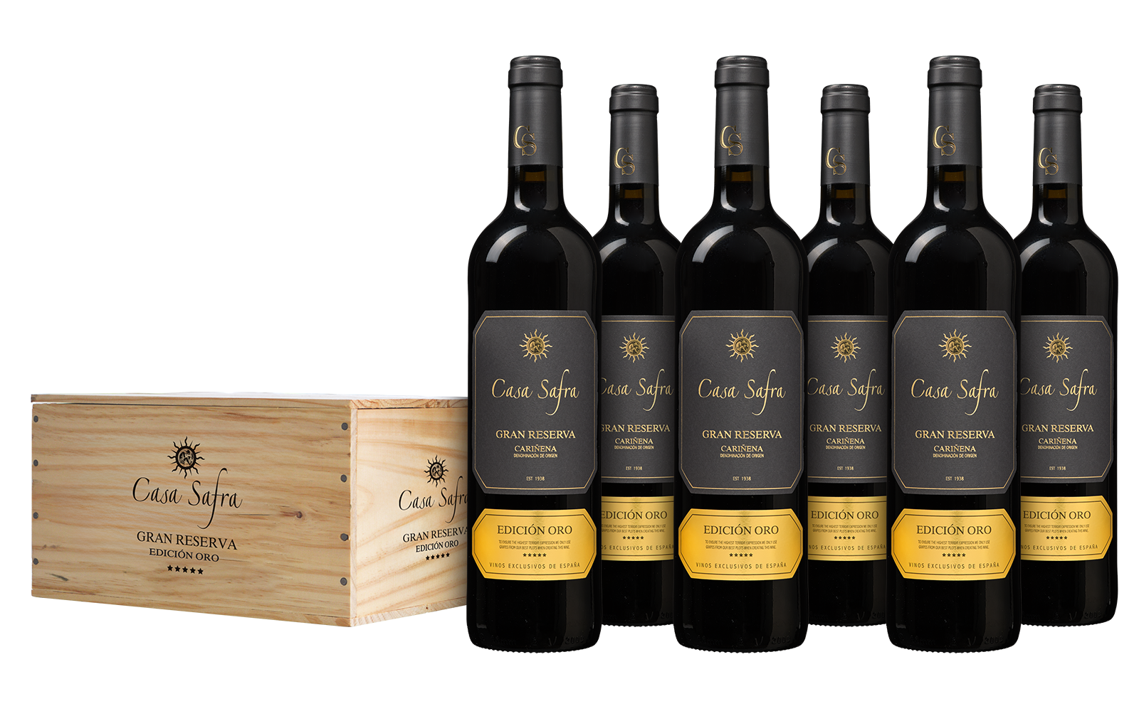 Casa Safra Gran Reserva Edición Oro in wijnkist 1 k209451 2017 casa safra seleccion oro do carinena gran reserva