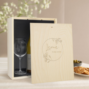 Wijnpakket met glas - Salentein Chardonnay (Gegraveerde deksel)