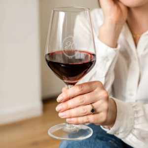 Rode wijnglas graveren - Kristalglas - 1 stuk