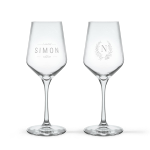 Witte wijnglazen graveren - Kristalglas - 2 stuks