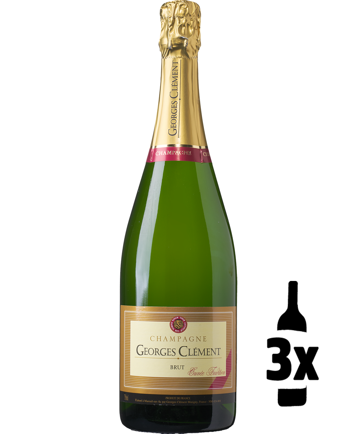 3 flessen Georges Clément Champagne Brut Probeerpakket 1 3 flessen Georges Clément Champagne Brut Probeerpakket